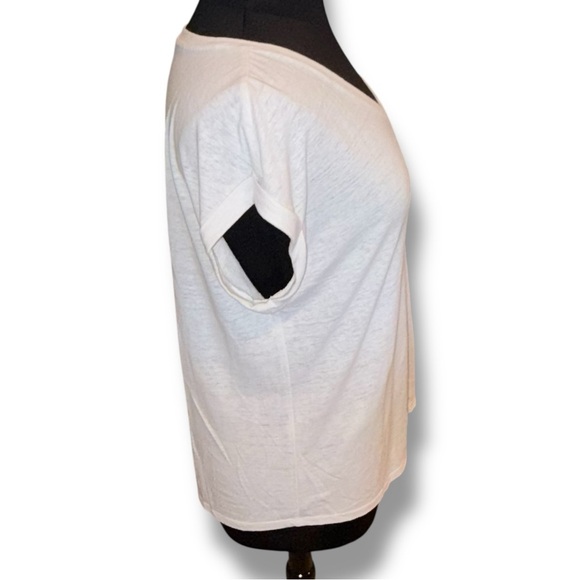 TALBOTS DROP SHOULDER V-NECK TEE - Plus 1X White - Picture 5 of 13